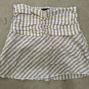 Purple and yellow gingham skirt